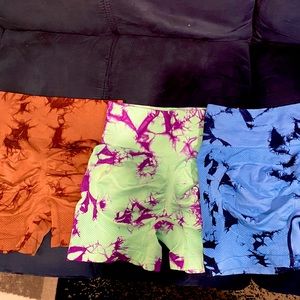 Tie dye workout shorts.